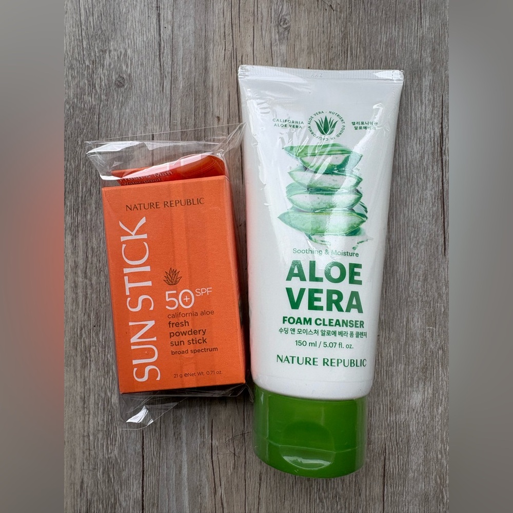 Nature Republic California Aloe Fresh Sun Stick SPF50+ & Aloe Vera Foam Cleanser